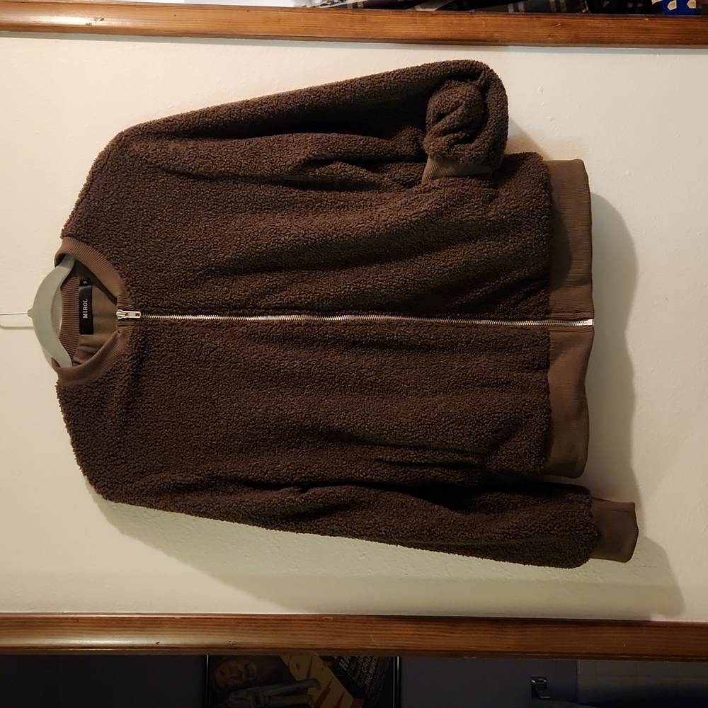 Mirol Forest Green Teddy Bomber Jacket